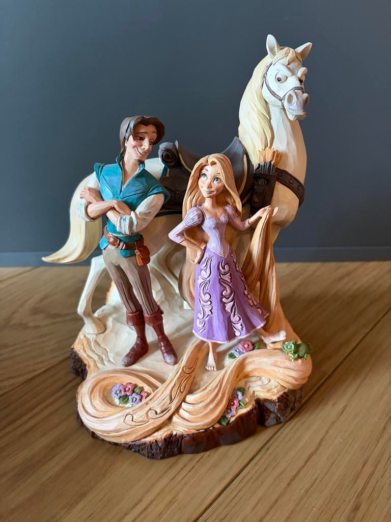 Disney Rapunzel, Flynn Rider & Maximus beeldje - Jim Shore, Ophalen, Overige figuren, Zo goed als nieuw, Beeldje of Figuurtje
