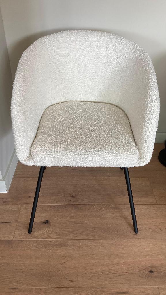 bouclé stoel/fauteuil  Wood Karwei, Ophalen, Zo goed als nieuw, Stof, 50 tot 75 cm