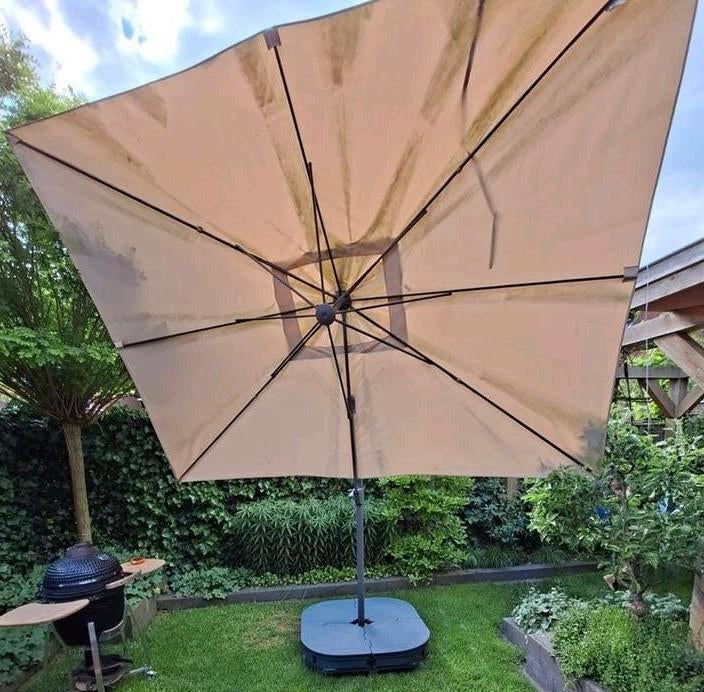 Ikea zweefparasol compleet, Tuin en Terras, Parasols, Ophalen, Verstelbaar, Gebruikt, Parasolvoet