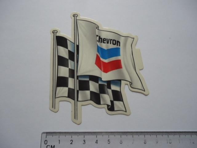 sticker oud Chevron finishvlag formule 1 f1 f-1 autosport, Verzenden, Zo goed als nieuw, Bedrijf of Vereniging
