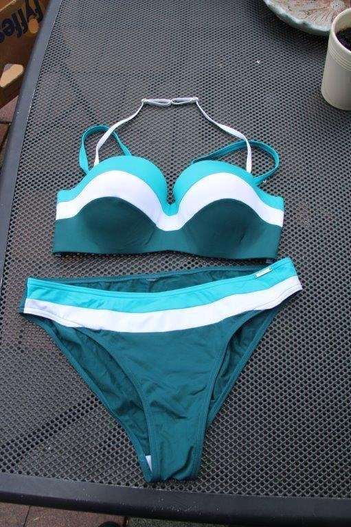 Bikini groen/ wit Sapph mt 40 C cup Vaste prijs, Ophalen of Verzenden, Zo goed als nieuw, Sapph, Bikini