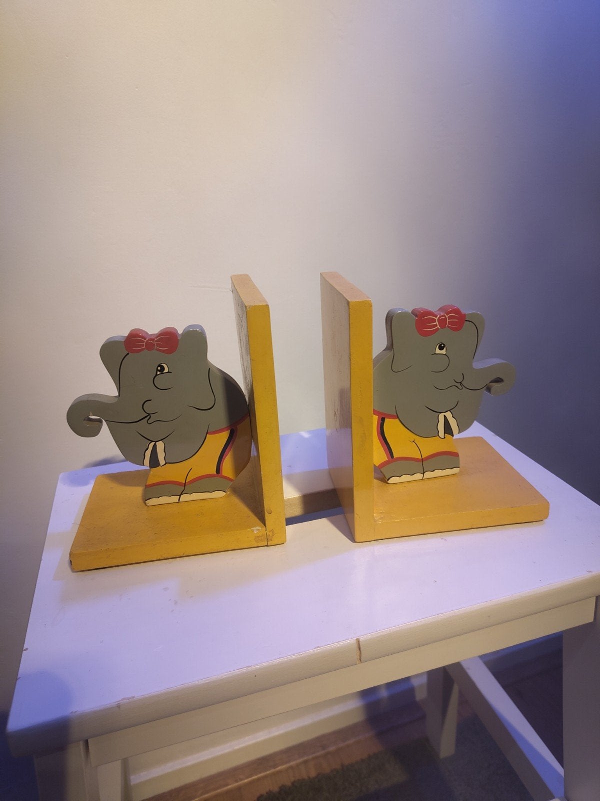 Leuke olifant boekensteunen voor de kinderkamer, Ophalen, Hout, Gebruikt, Meerkleurig