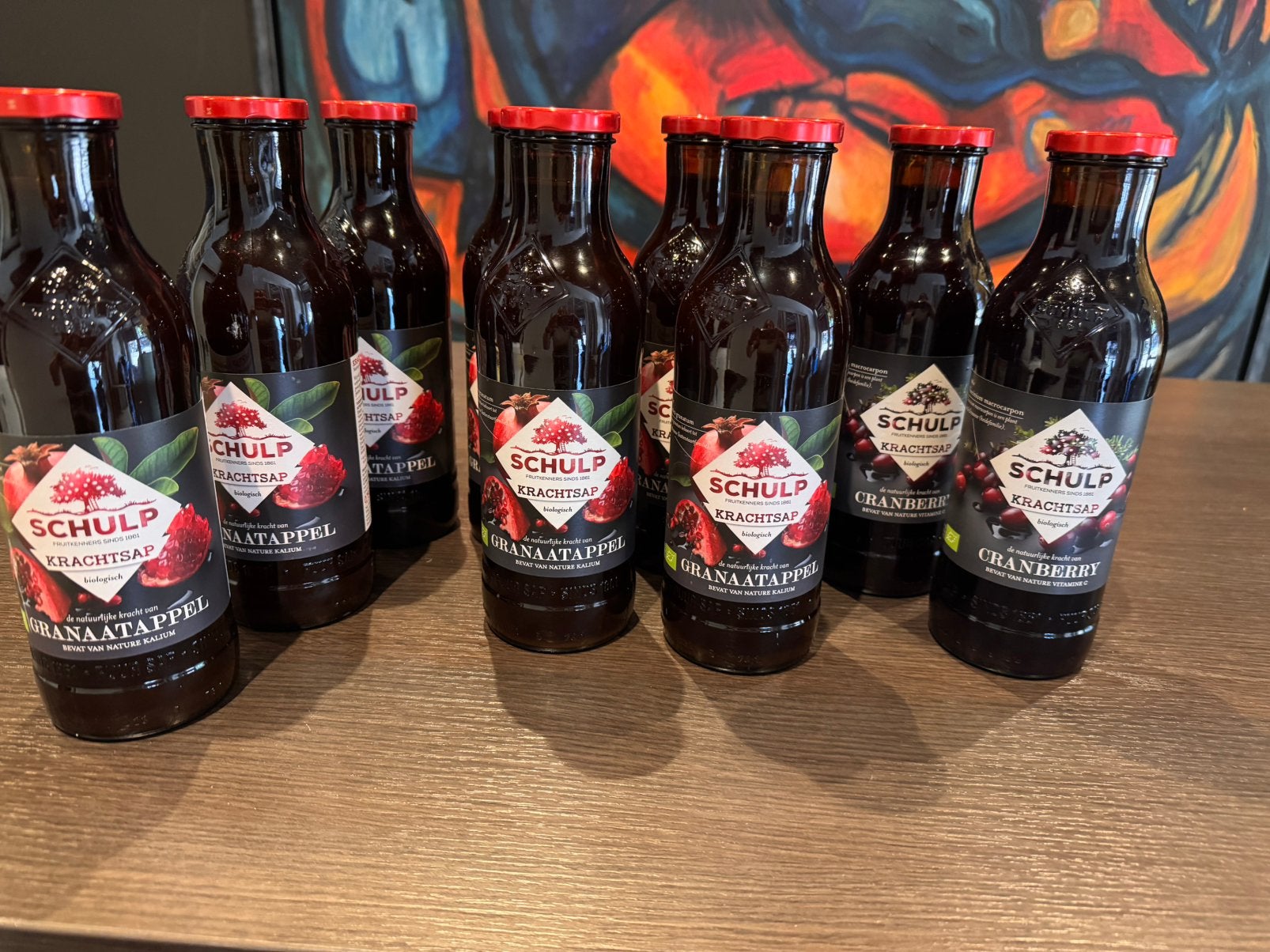 9 flessen Schulp krachtsap, Diversen, Ophalen
