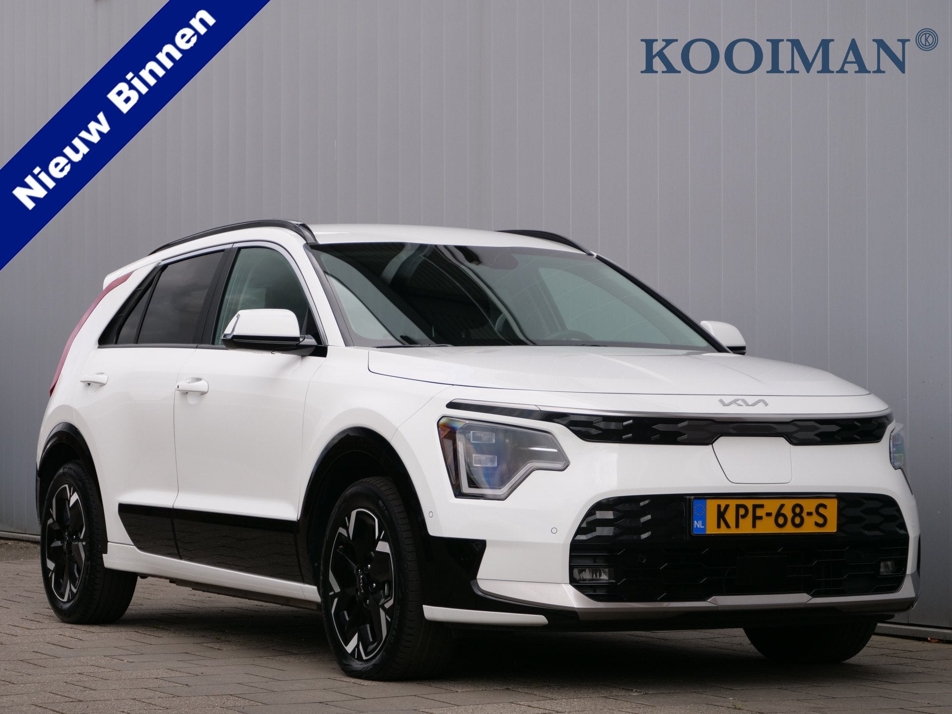 Kia Niro EV DynamicLine 64.8 kWh 204 Pk Automaat Navi / DAB, Auto's, Kia, Automatische klimaatregeling, 1657 kg, Wit, Leder