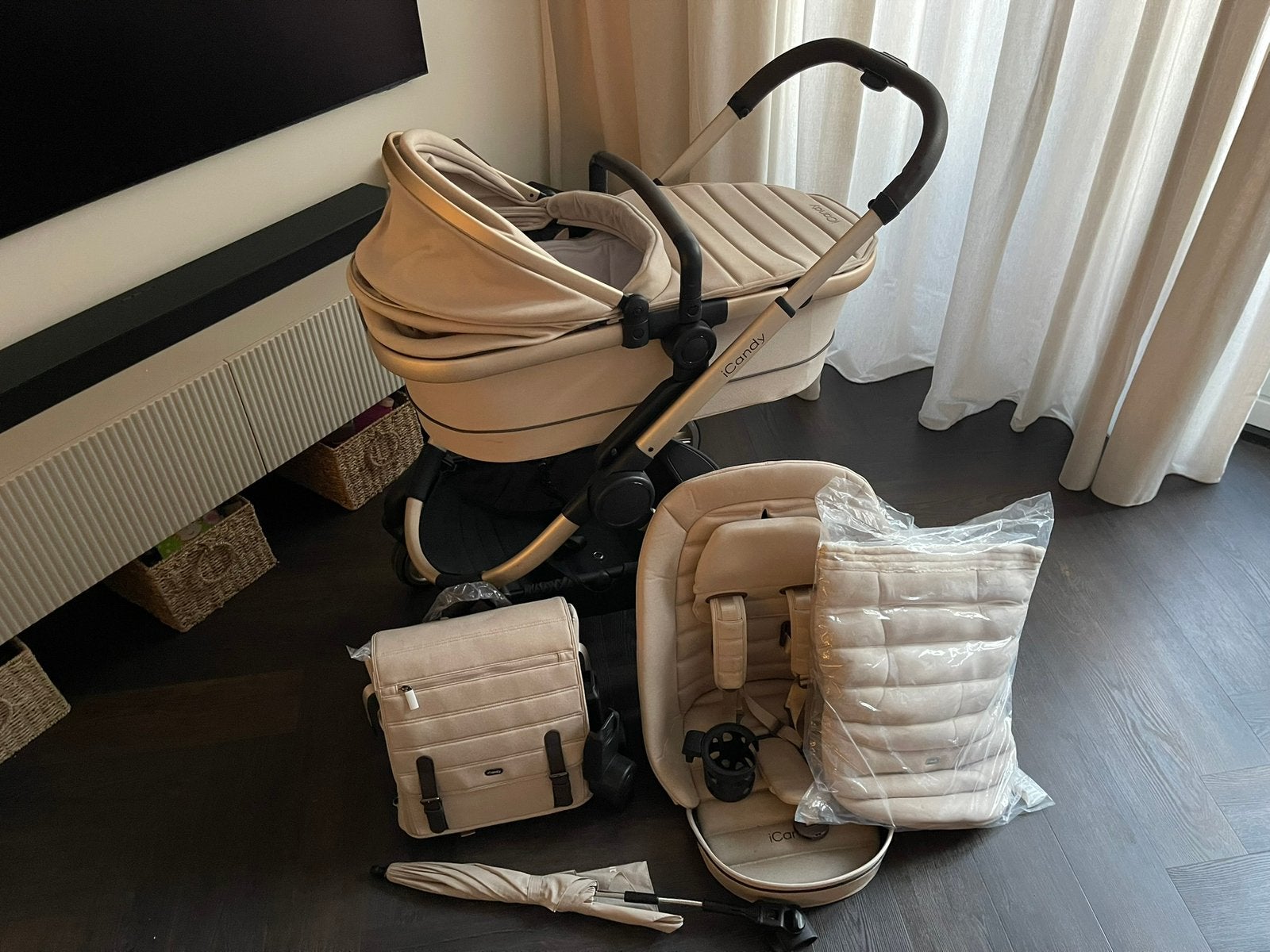 iCandy Peach 2-1 Biscotti kinderwagen + Accessoires pakket, Ophalen, Zo goed als nieuw, Overige merken