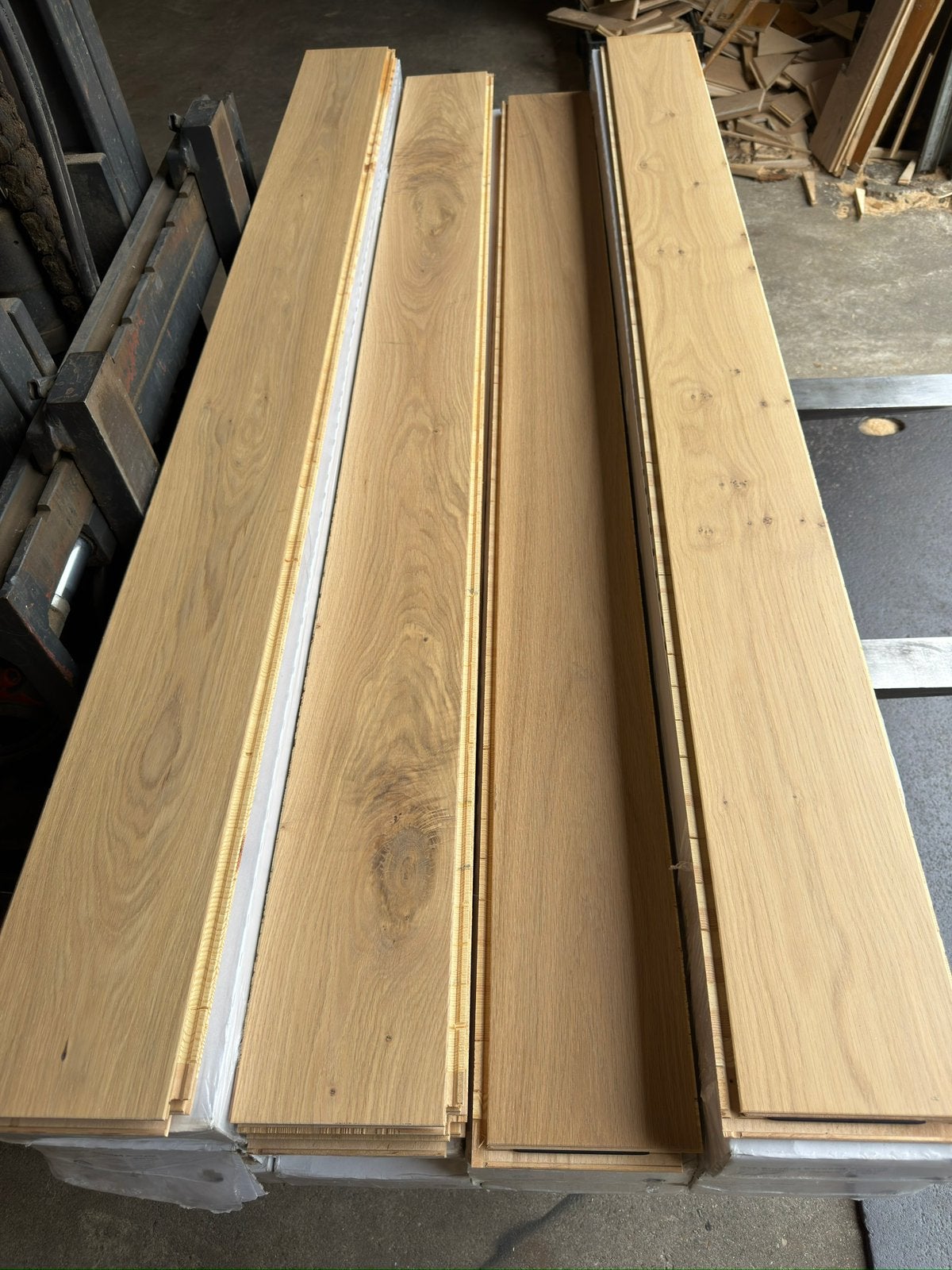 Eiken vloer 22,2 m2 lamelparket 15,5cm breed 1,4cm dik.NIEUW, Ophalen, Nieuw, Vloerdelen of -planken, 10 m² of meer
