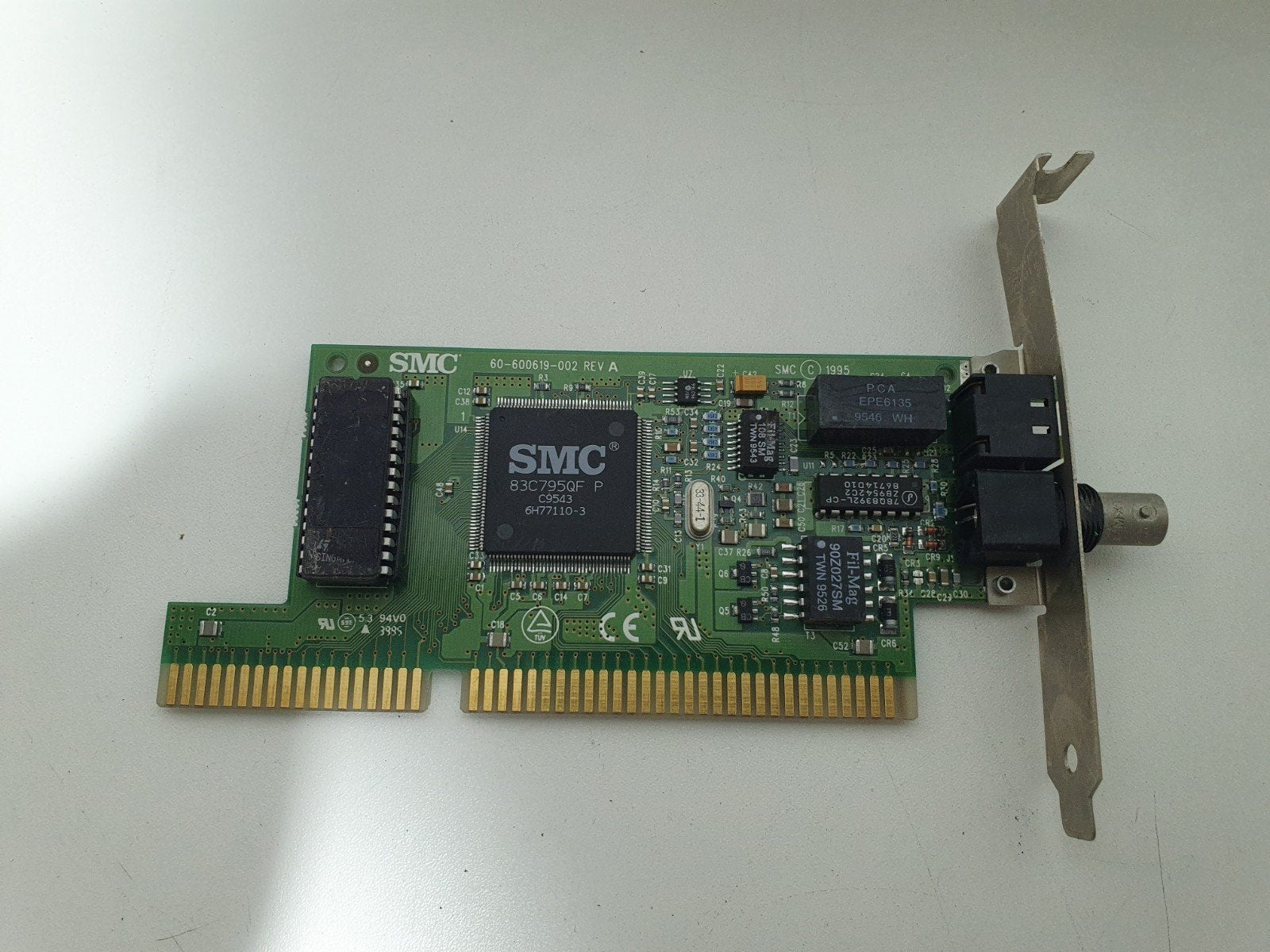SMC EtherEZ 8416T 16-bit ISA Ethernet netwerkkaart BNC/RJ45, Intern, Gebruikt, ., SMC Networks