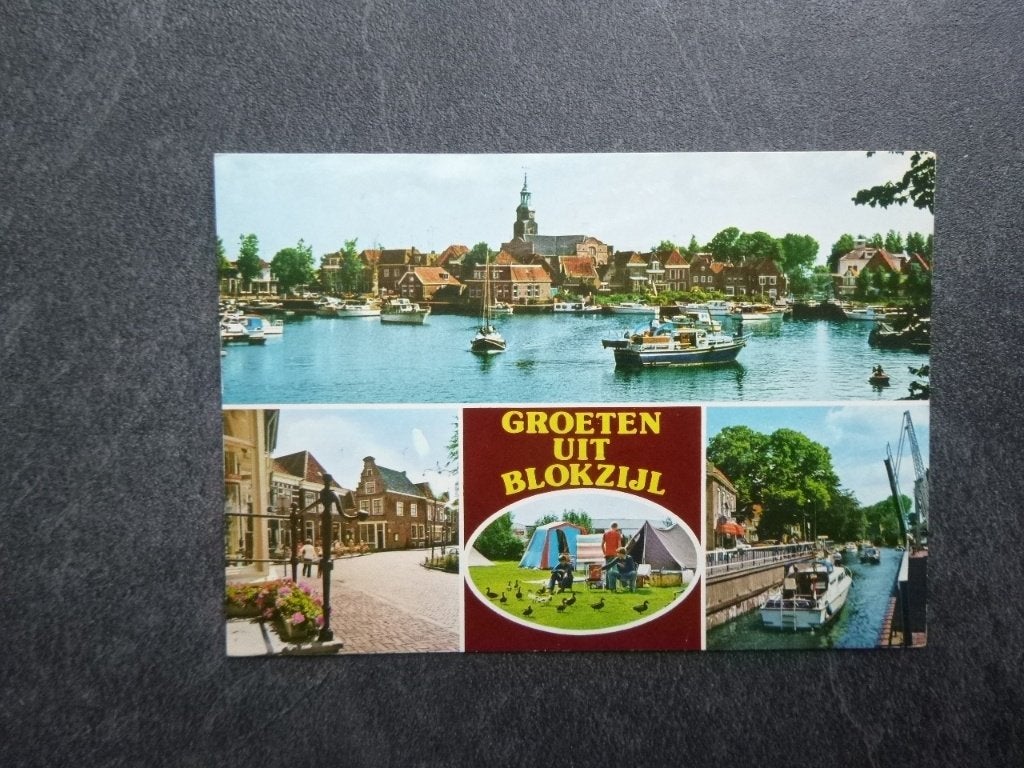Blokzijl, groeten uit   sluis/boten 1980, Verzenden, 1980 tot heden, Gelopen, Noord-Brabant