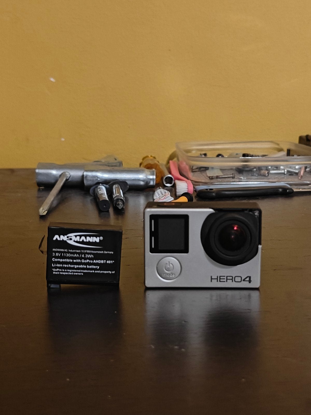 GoPro Hero 4 met extra accu - ongetest, kap beschadigd, Ophalen of Verzenden, Gebruikt, GoPro