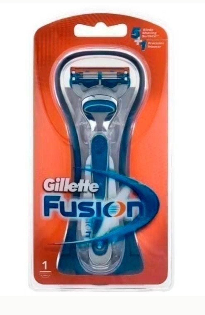 Gillette fusion houder + 1 scheermesje (2 voor €10,-), Ophalen of Verzenden, Nieuw, Gehele gezicht, Verzorging