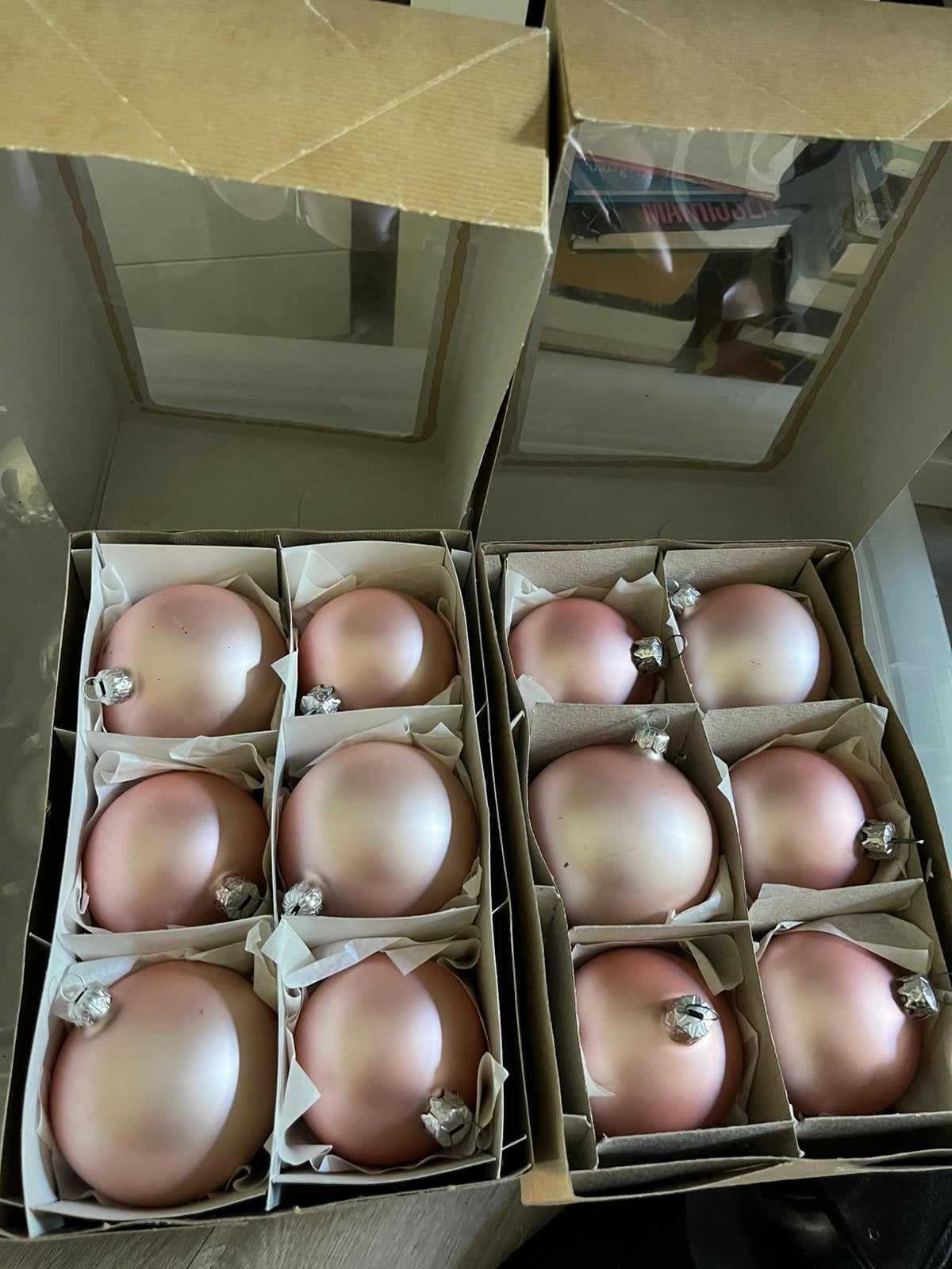 Roze kerstballen mondgeblazen, Diversen, Ophalen, Gebruikt