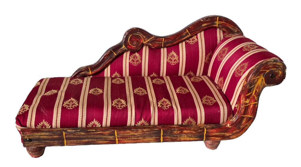 Poppen longchair zetel., Huis en Inrichting, Banken | Bankstellen, Overige maten, Ophalen of Verzenden, Zo goed als nieuw, Stof