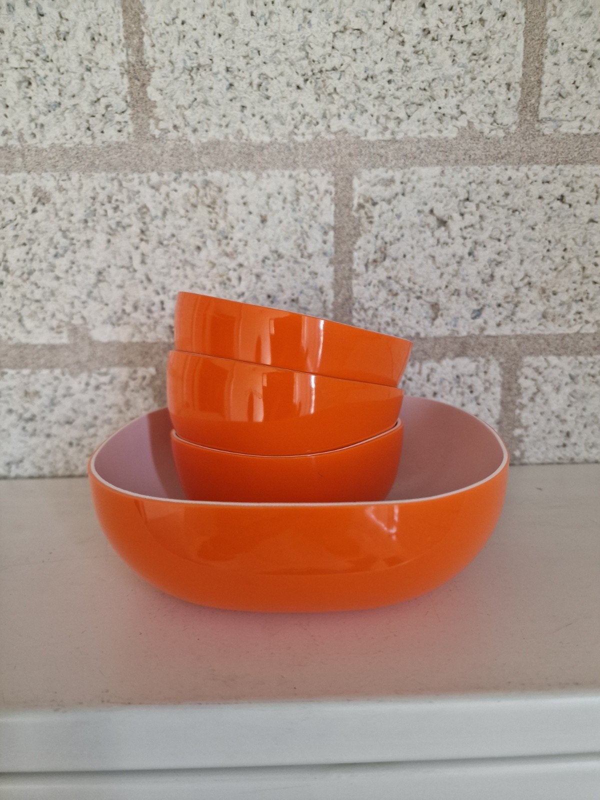 schalen - Mepal Rosti / oranje, Verzamelen, Retro, Ophalen of Verzenden, Huis en Inrichting