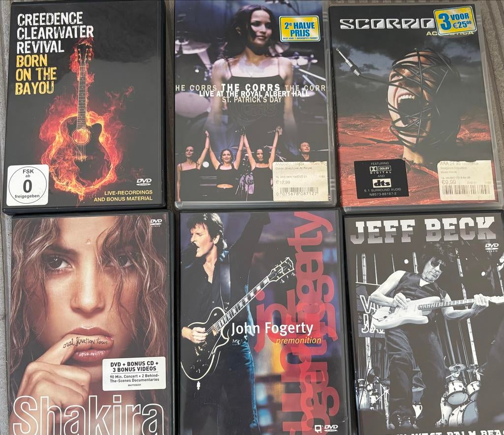 Muziek DVD Collectie: Creedence, Corrs, Scorpions, Shakira, Alle leeftijden, Ophalen of Verzenden, Gebruikt, Muziek en Concerten