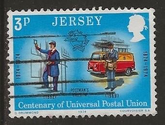 Jersey 40, postbode, Verzenden, Gestempeld