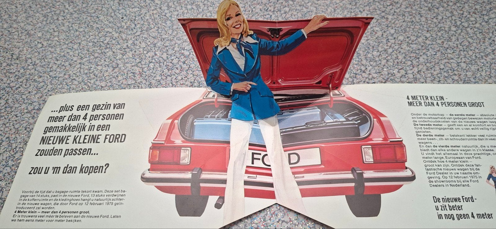Uitklapbare Ford reclame folder, Ophalen of Verzenden