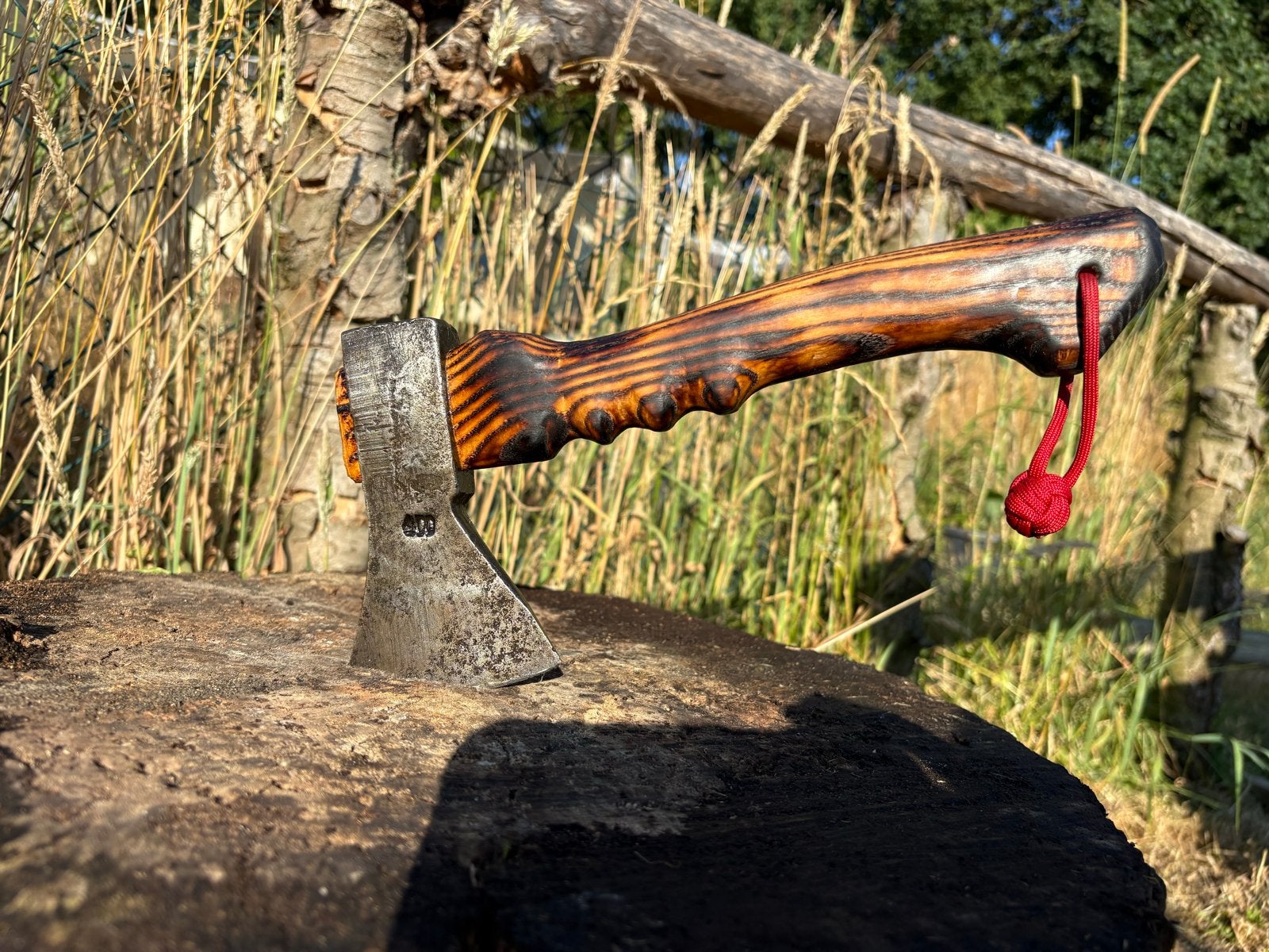 Opgeknapte bijl met unieke zelfgemaakte hickory steel, Ophalen of Verzenden, Zo goed als nieuw, Overige typen, Overige merken