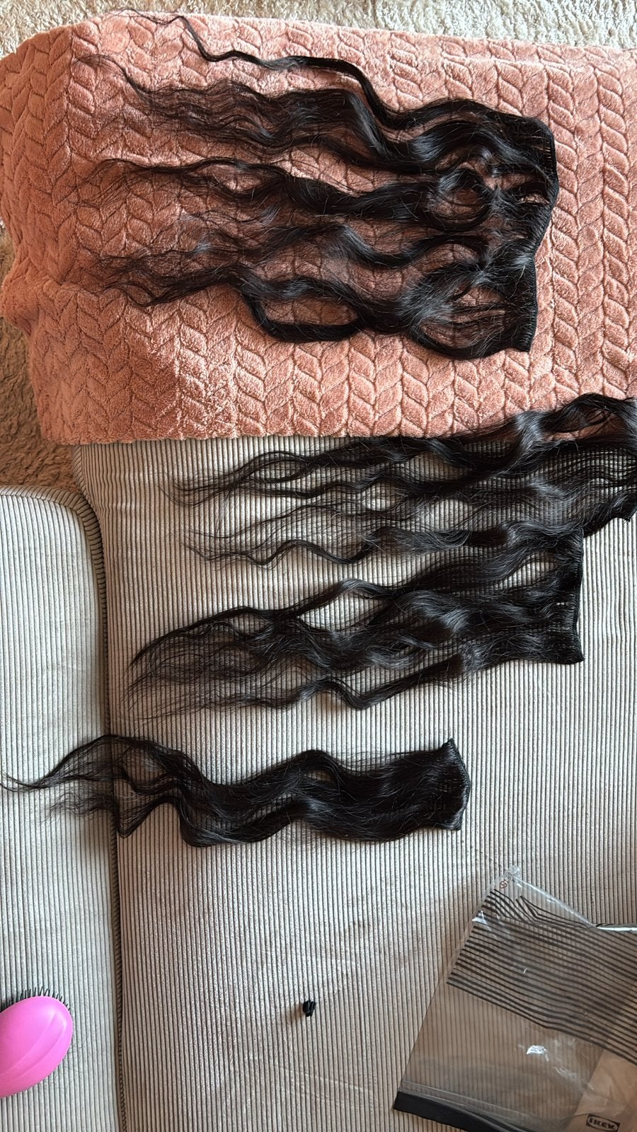 Clip-in hair extensions echt haar donkerbruin 45cm, Sieraden, Tassen en Uiterlijk, Uiterlijk | Haarverzorging, Ophalen of Verzenden