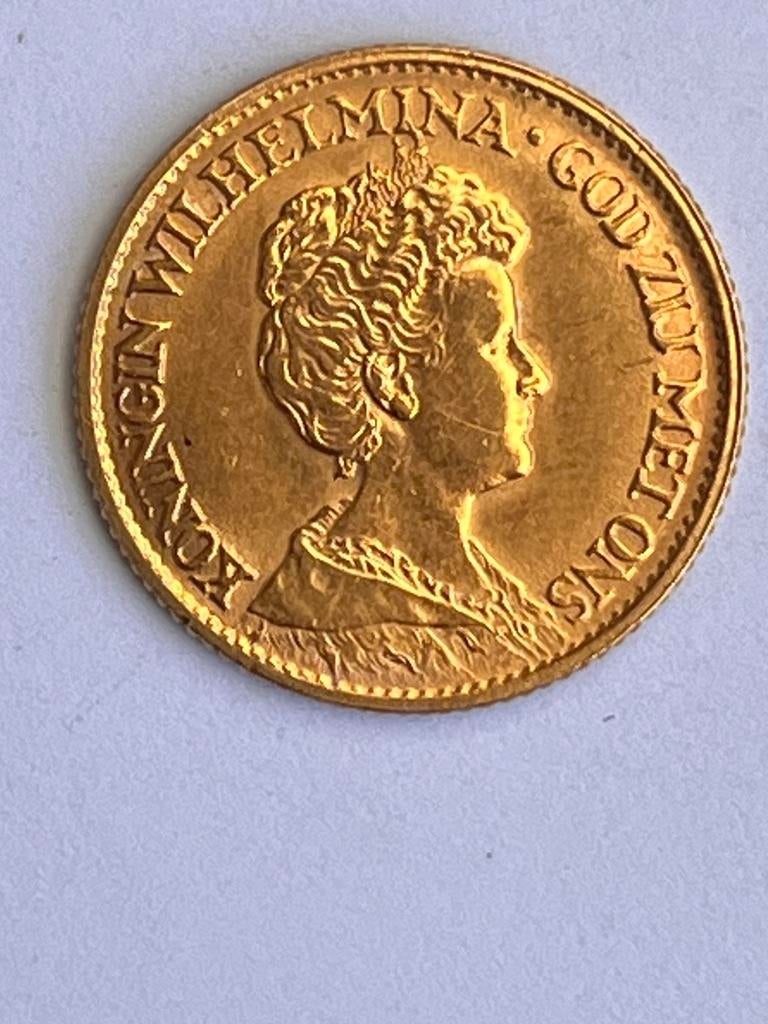 Gouden Tientje Wilhelmina 1912, Postzegels en Munten, Ophalen of Verzenden, Goud