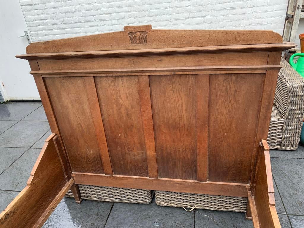 Antiek houten bed 190x125cm met lattenbodem, Antiek en Kunst, Antiek | Meubels | Bedden, Ophalen