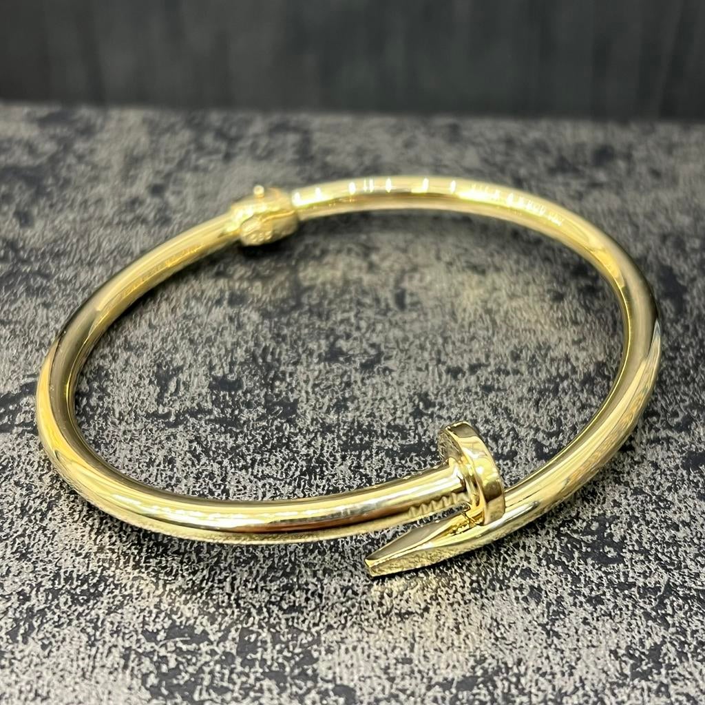 14k gouden armband spijker model, Sieraden, Tassen en Uiterlijk, Armbanden, Ophalen of Verzenden, Nieuw, Goud
