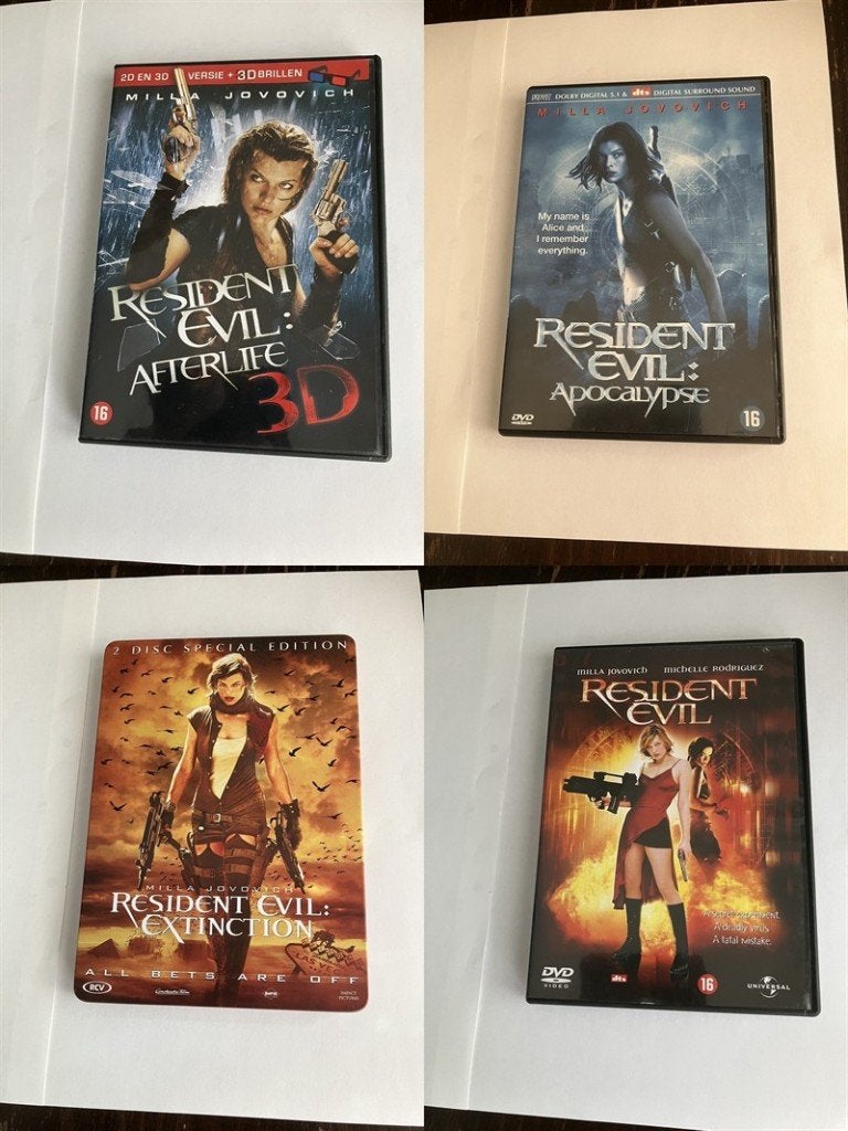 resident evil 1 2 3 4 dvd 1 t/m 4, Alle leeftijden, Ophalen of Verzenden, Zo goed als nieuw