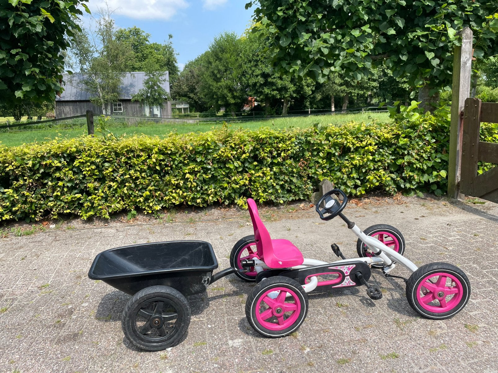Berg buddy roze skelter met aanhanger, Ophalen, Zo goed als nieuw, Berg
