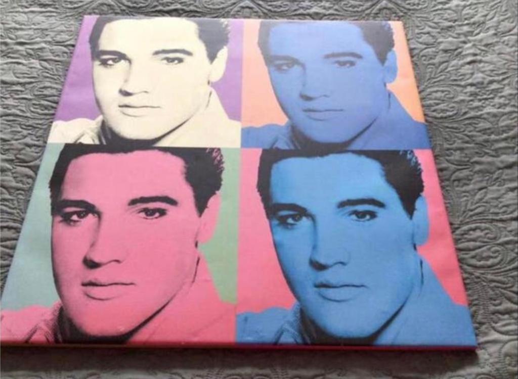ELVIS PRESLEY OP CANVAS🌺en 1 in ZWARTE LIJST🌺samen €35,00, Antiek en Kunst, Ophalen of Verzenden