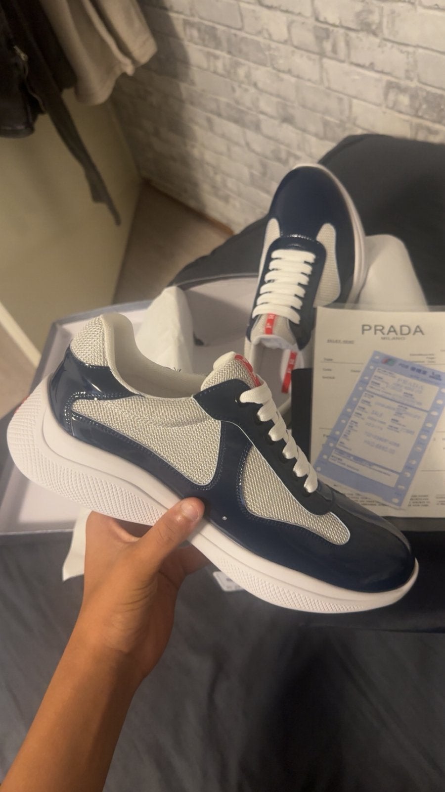 Prada cups, Kleding | Heren, Verzenden, Blauw, Sneakers of Gympen, Zo goed als nieuw
