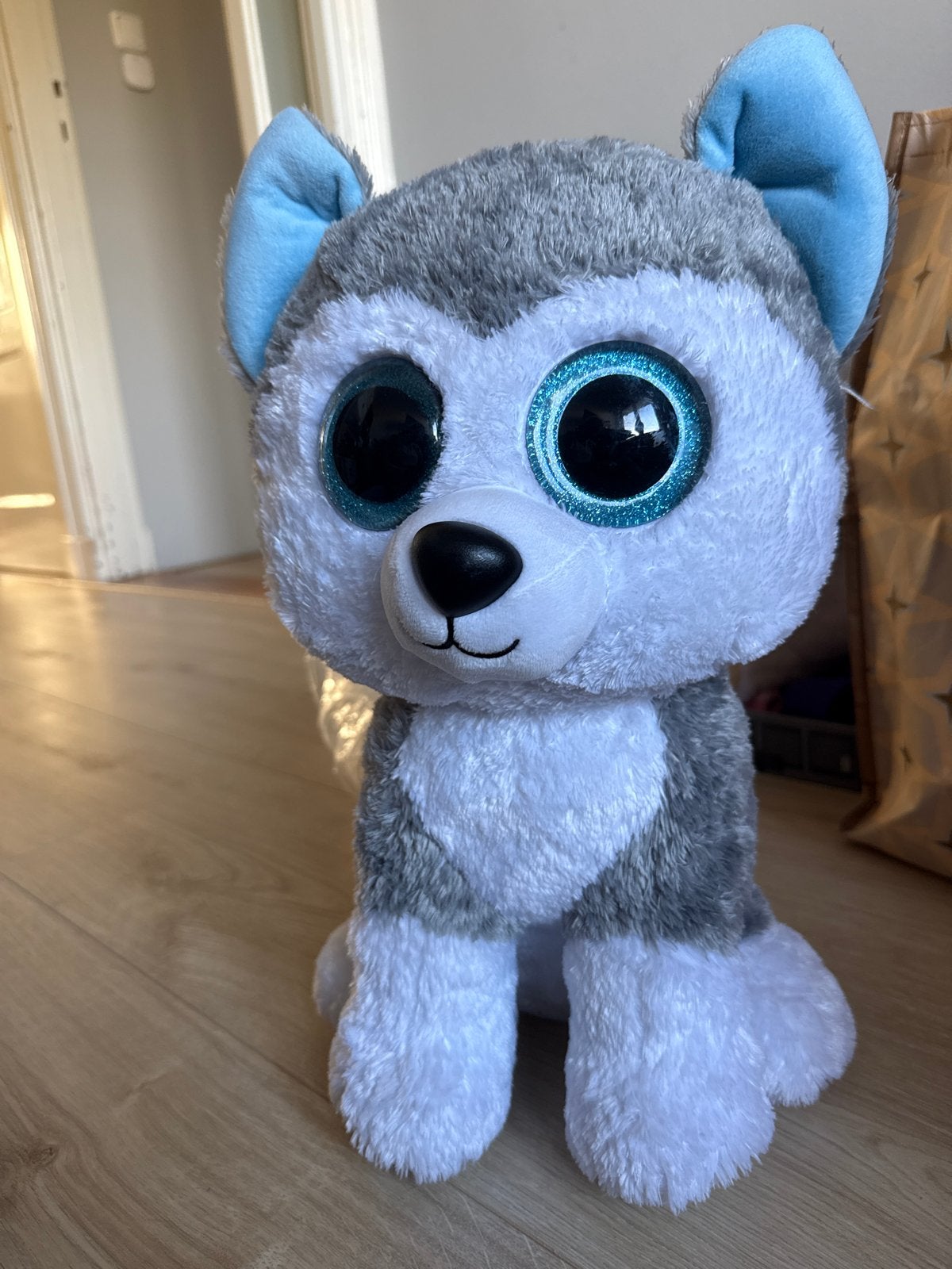 Ty Beanie Boo Husky Knuffel - Grootte: 42 cm, Grijs, Zo goed als nieuw, Middelgroot (20 tot 80 cm), Ty