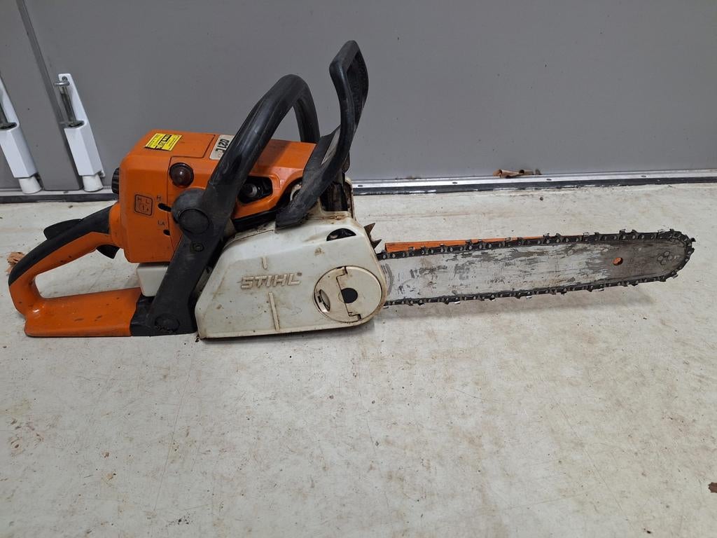 Stihl 021c motorzaag, Ophalen, Gebruikt
