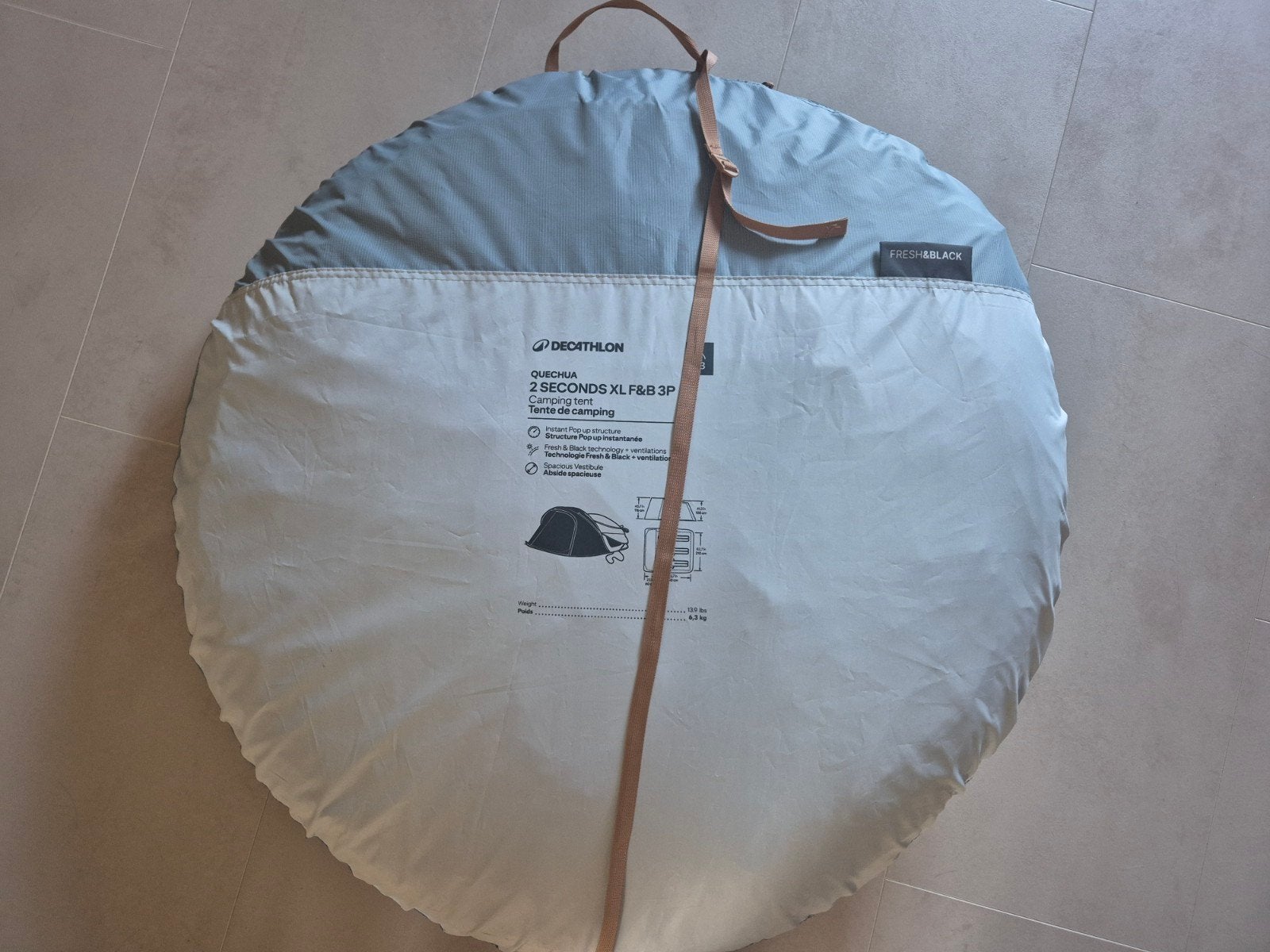 nieuwstaat Quechua Fresh n Black 3-persoons tent, Ophalen of Verzenden