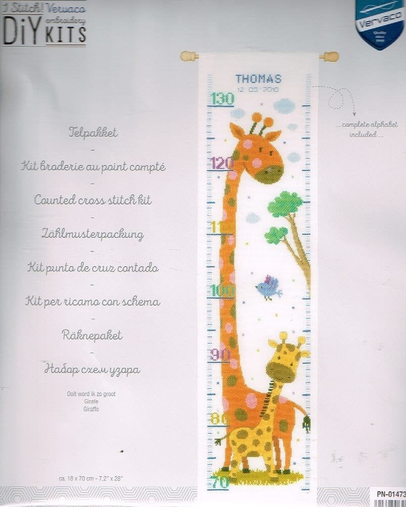 Cado vervaco borduurpakket groeimeter OOIT WORDT IK ZO GROOT, Ophalen of Verzenden, Nieuw, Handborduren, Borduurpakket