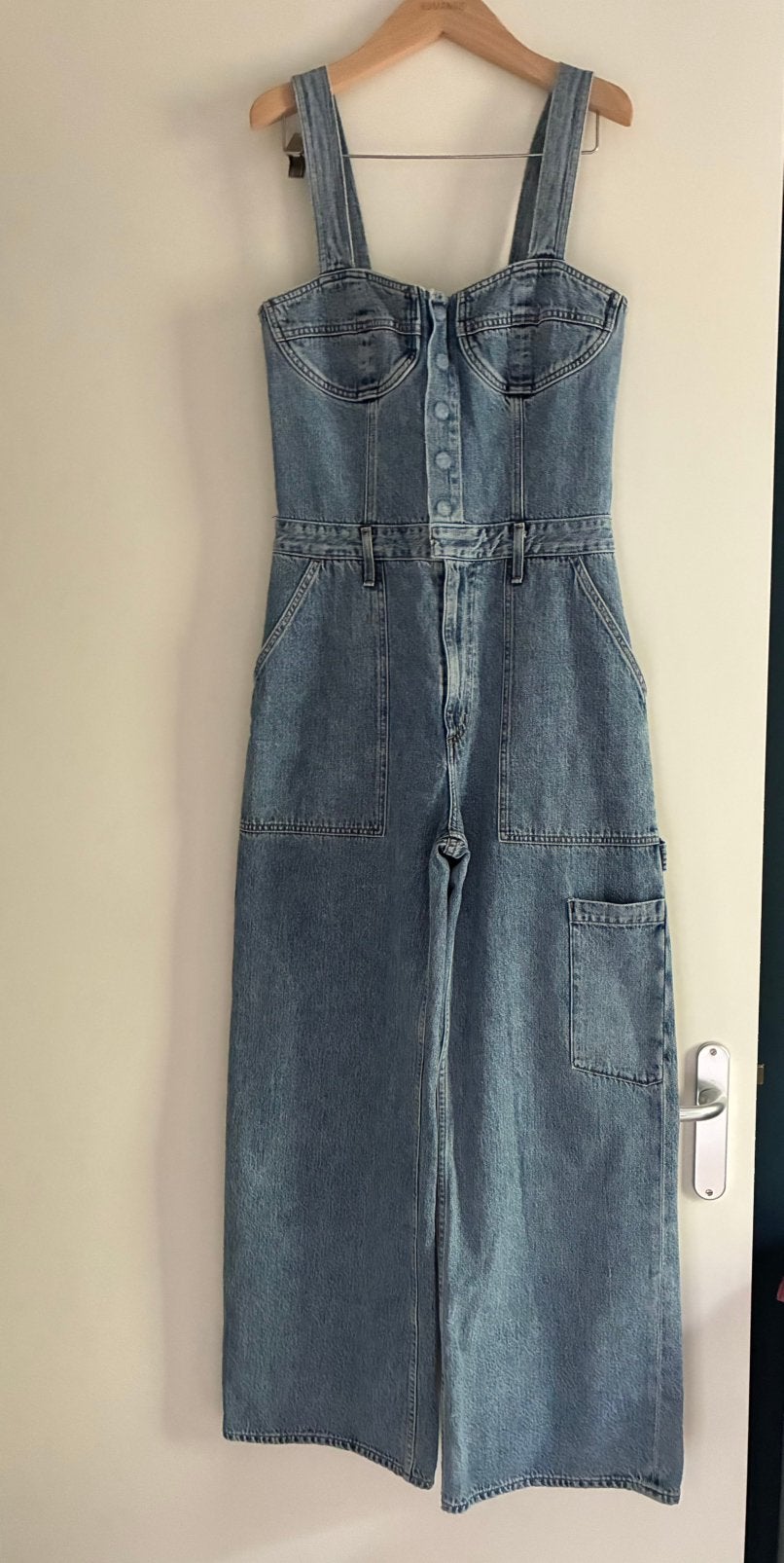 Agolde denim prachtige salopette tuinbroekje palazzo M Wow!, Kleding | Dames, Verzenden, Nieuw, Maat 38/40 (M), Blauw