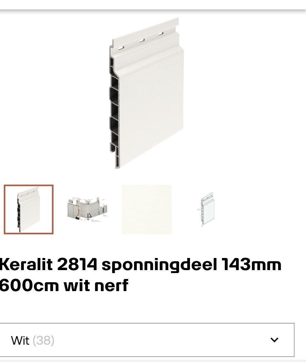 Keralit sponingdelen 143mm classic wit houtnerf (NIEUW), Ophalen, Nieuw