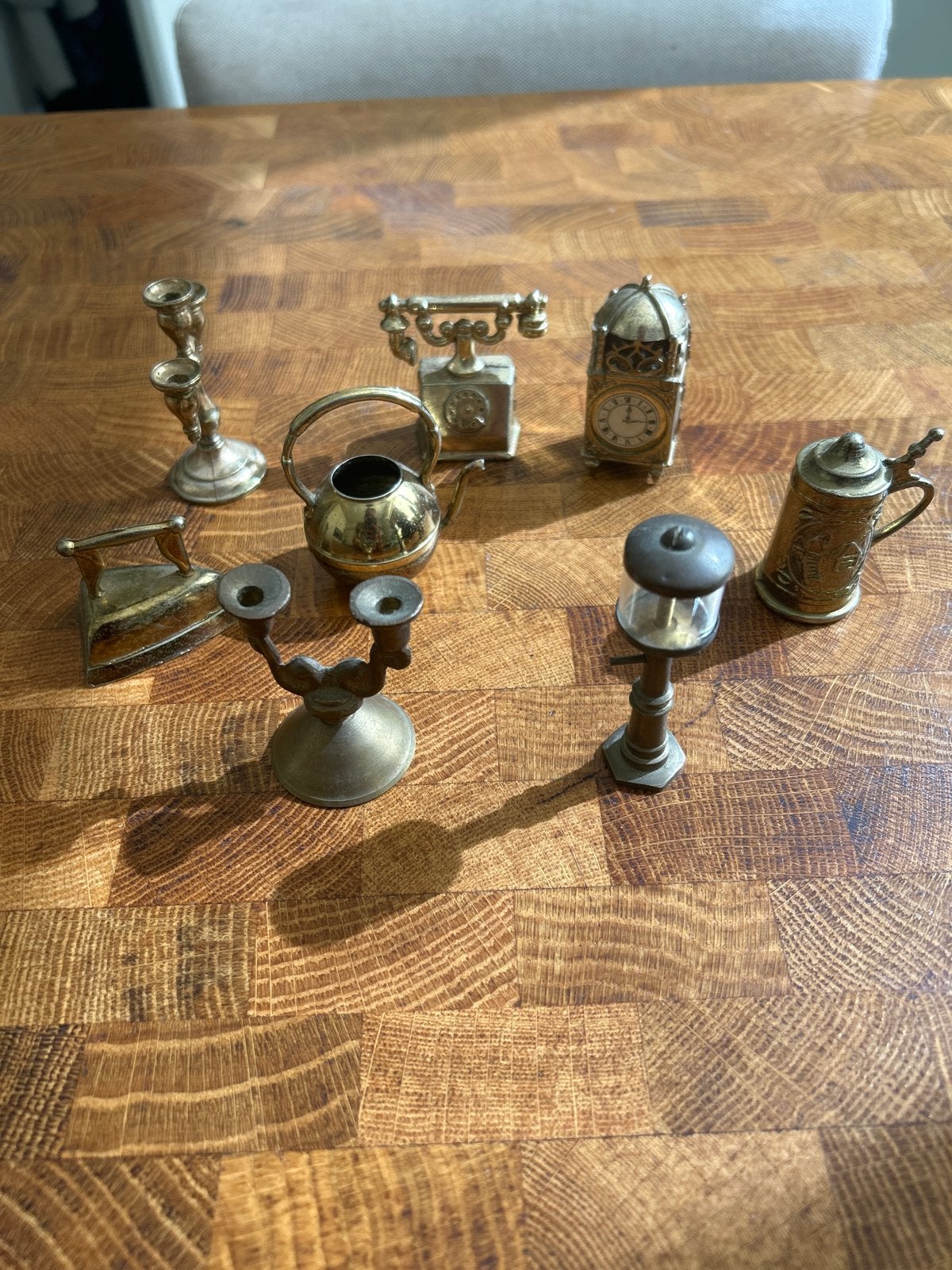 Miniatuur messing decoratie set - 8 stuks, Ophalen of Verzenden
