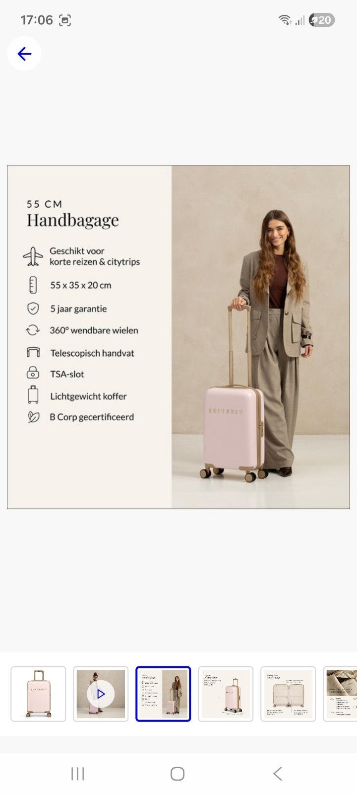 Nieuwe Suitsuit koffer, Ophalen of Verzenden, Nieuw, Hard kunststof, 50 tot 60 cm