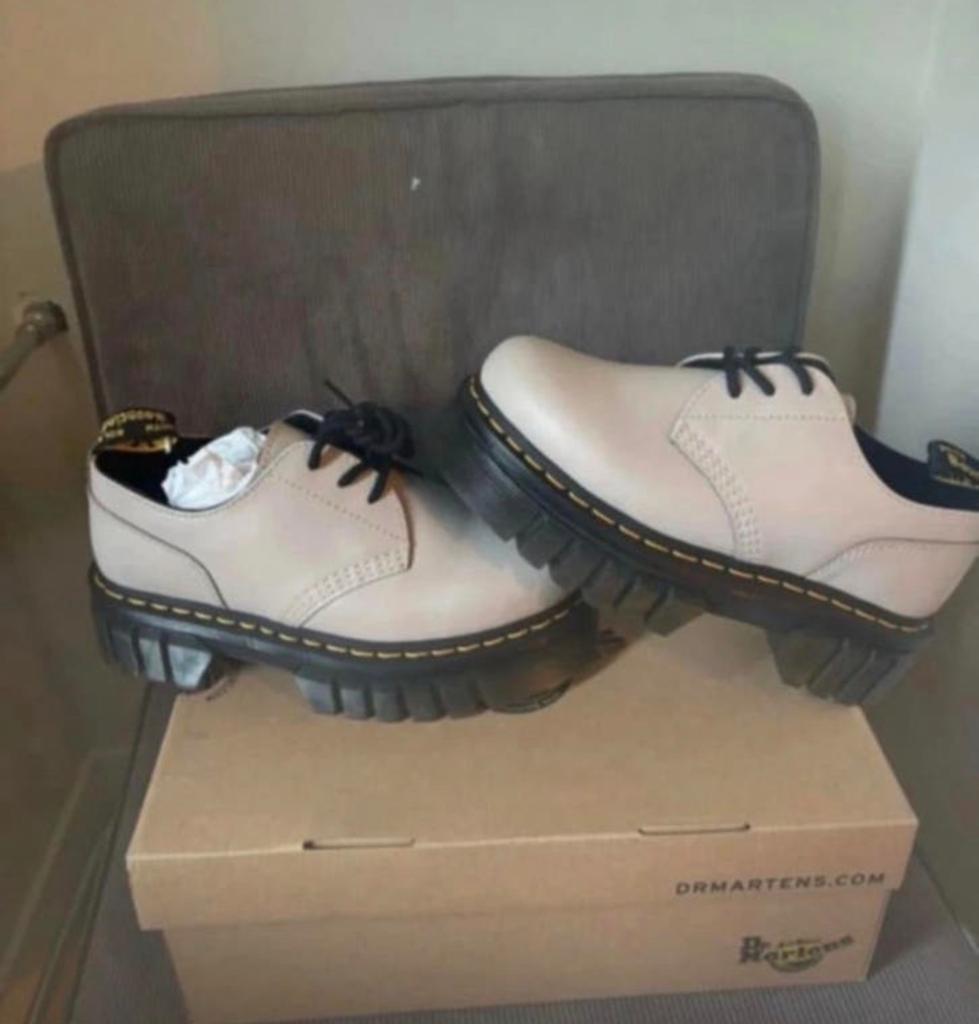 Dr. Martens Audrick 3-Eye Shoe Vintage Taupe Maat 38, Schoenen met lage hakken, Overige kleuren, Verzenden, Nieuw
