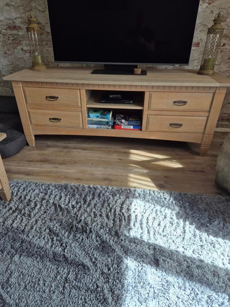Eiken salontafel en tv meubel, Huis en Inrichting, Tafels | Salontafels, Ophalen, 100 tot 150 cm, 50 tot 100 cm, Minder dan 50 cm