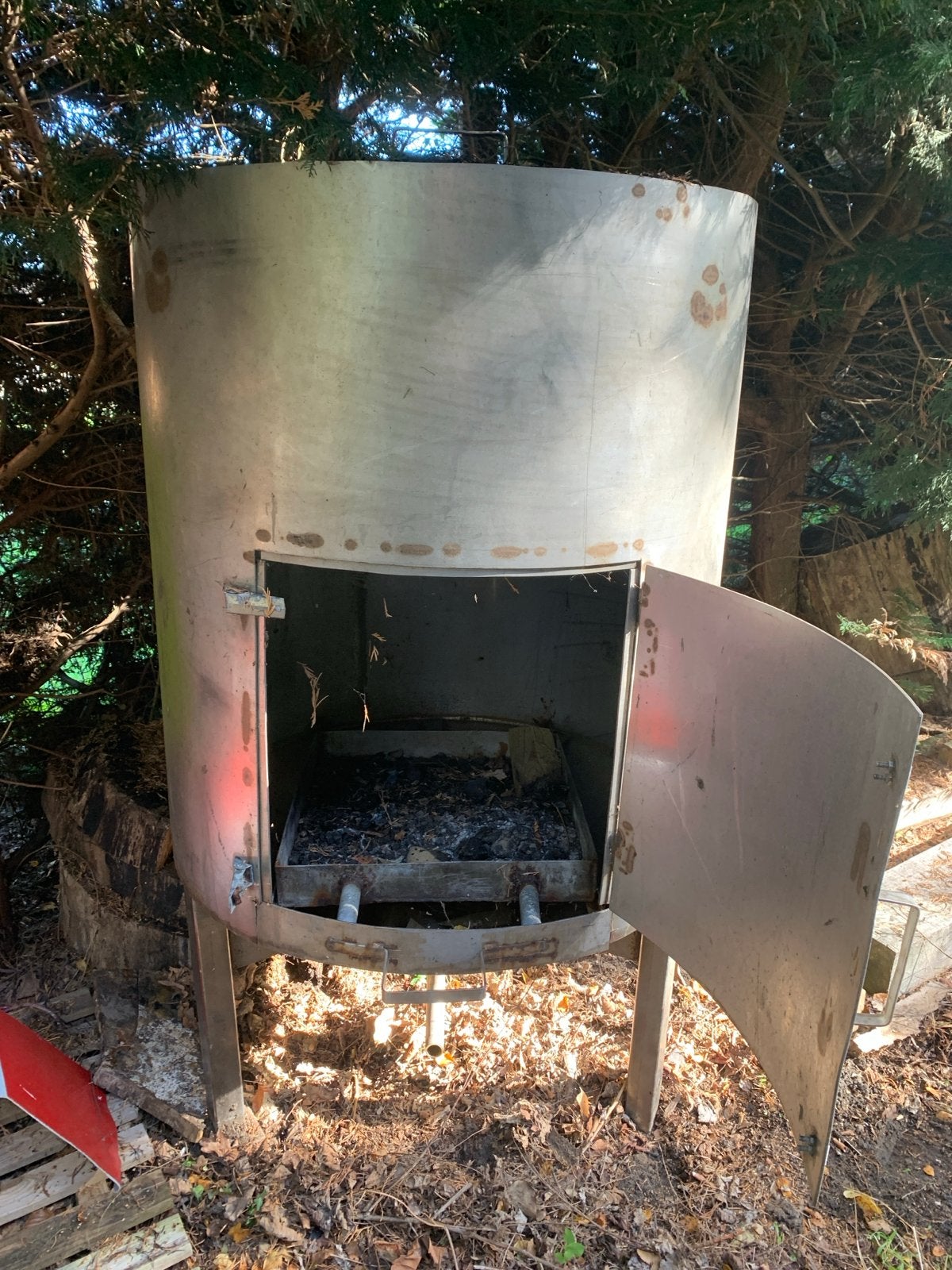 Grote RVS rookoven / barbecue, Ophalen, Gebruikt