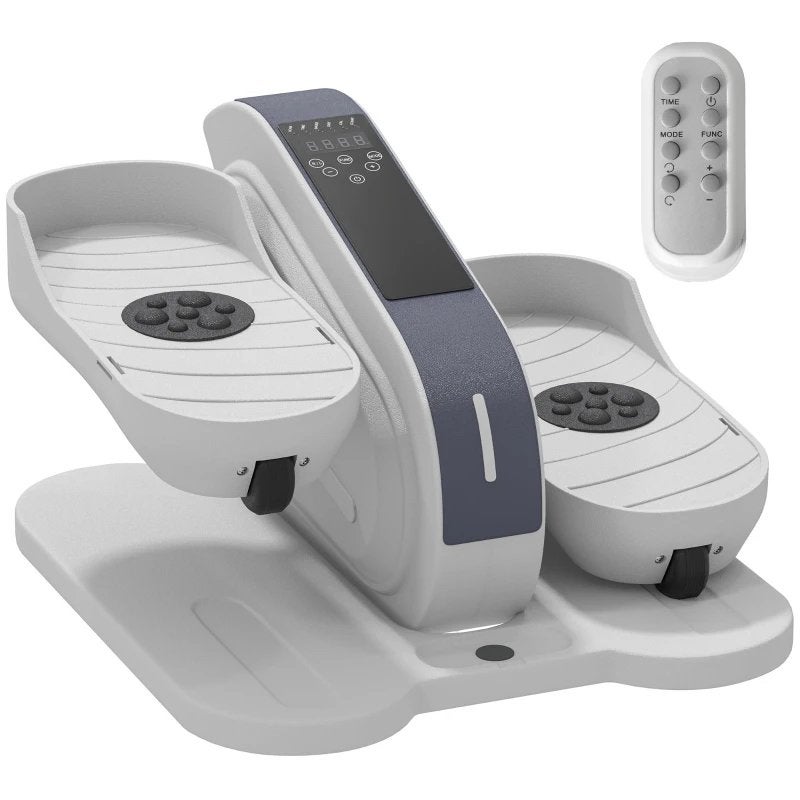 SPORTNOW Zitpedaaltrainer Mini-Ellipsentrainer Wit, Ophalen, Kunststof, Stoelfiets, Armen