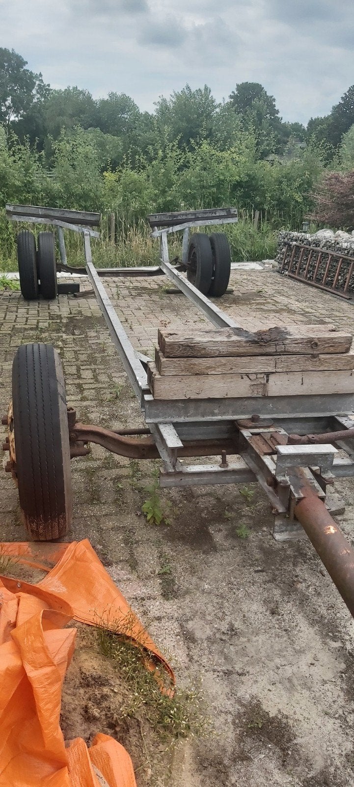 Bootkar 5m dubbele banden voor boot tot 9m, Ophalen, Gebruikt, Dubbelassig (tandemas), 9 meter of meer