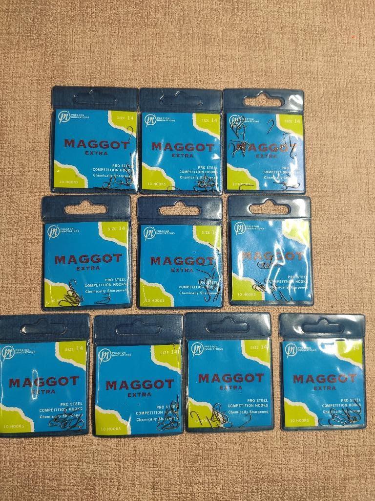 10 pakjes ( x 10 ) met Preston madenhaken no. 14, Ophalen of Verzenden, Nieuw, Overige typen