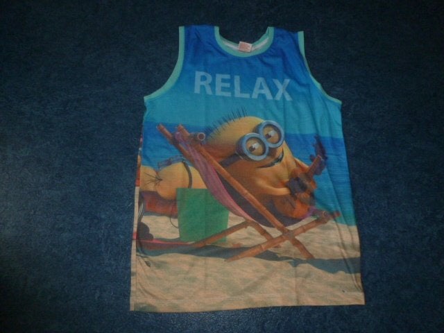 1 hemd/shirt zonder mouwen met mooie MINIONS print maat 146, Kinderen en Baby's, Ophalen of Verzenden, Zo goed als nieuw, Jongen