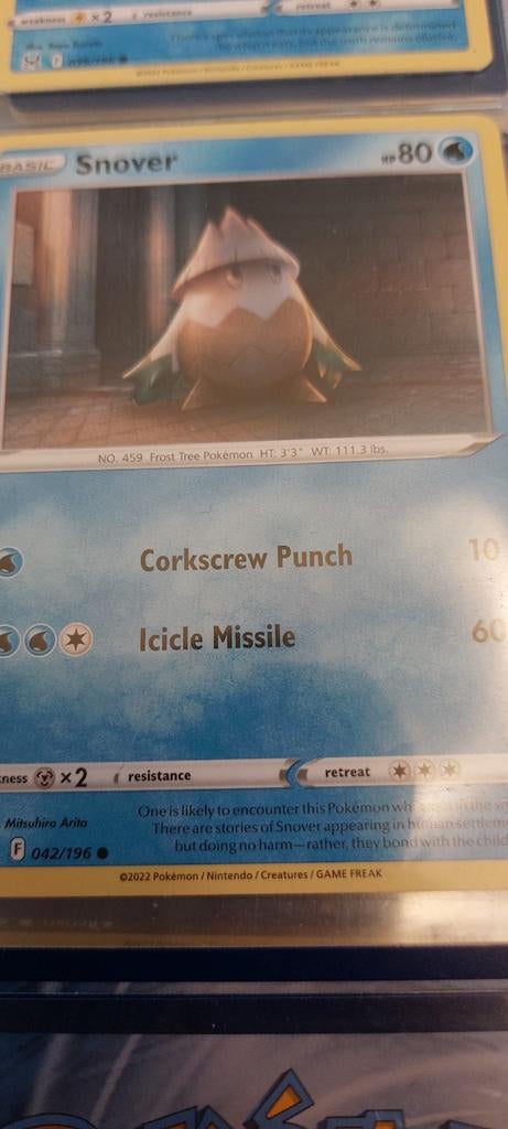 Snover lost origin  42 pokemon kaart, Ophalen of Verzenden