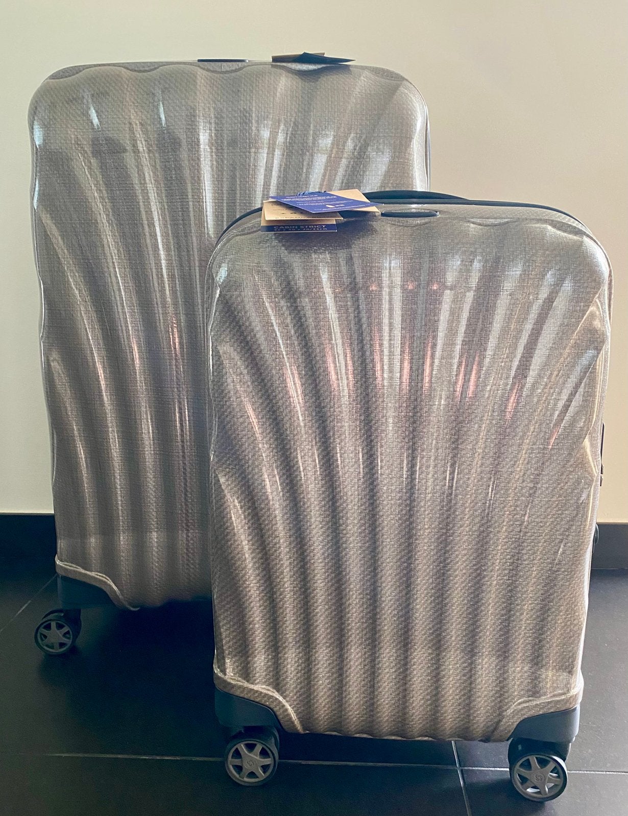 NIEUW! Samsonite c-lite spinner kofferset -ivory gold- 55/75, Ophalen, Overige materialen, 45 tot 55 cm, Nieuw