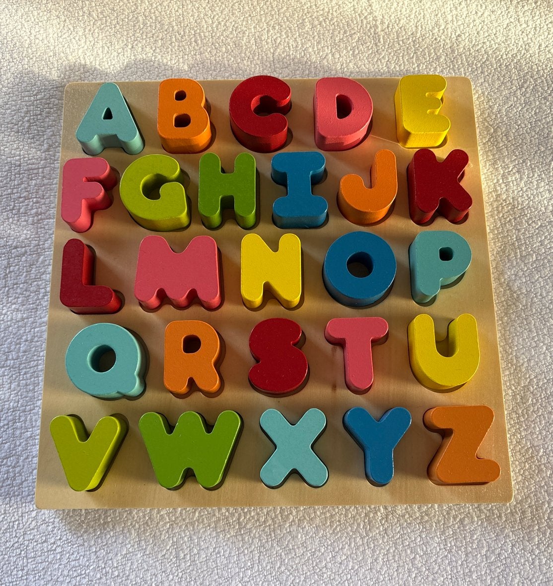 Houten alfabet puzzel voor kinderen, Ophalen of Verzenden, Zo goed als nieuw, Puzzelen