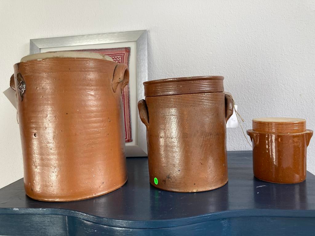 Drie bruine franse grespotten, Antiek en Kunst, Curiosa en Brocante, Ophalen of Verzenden