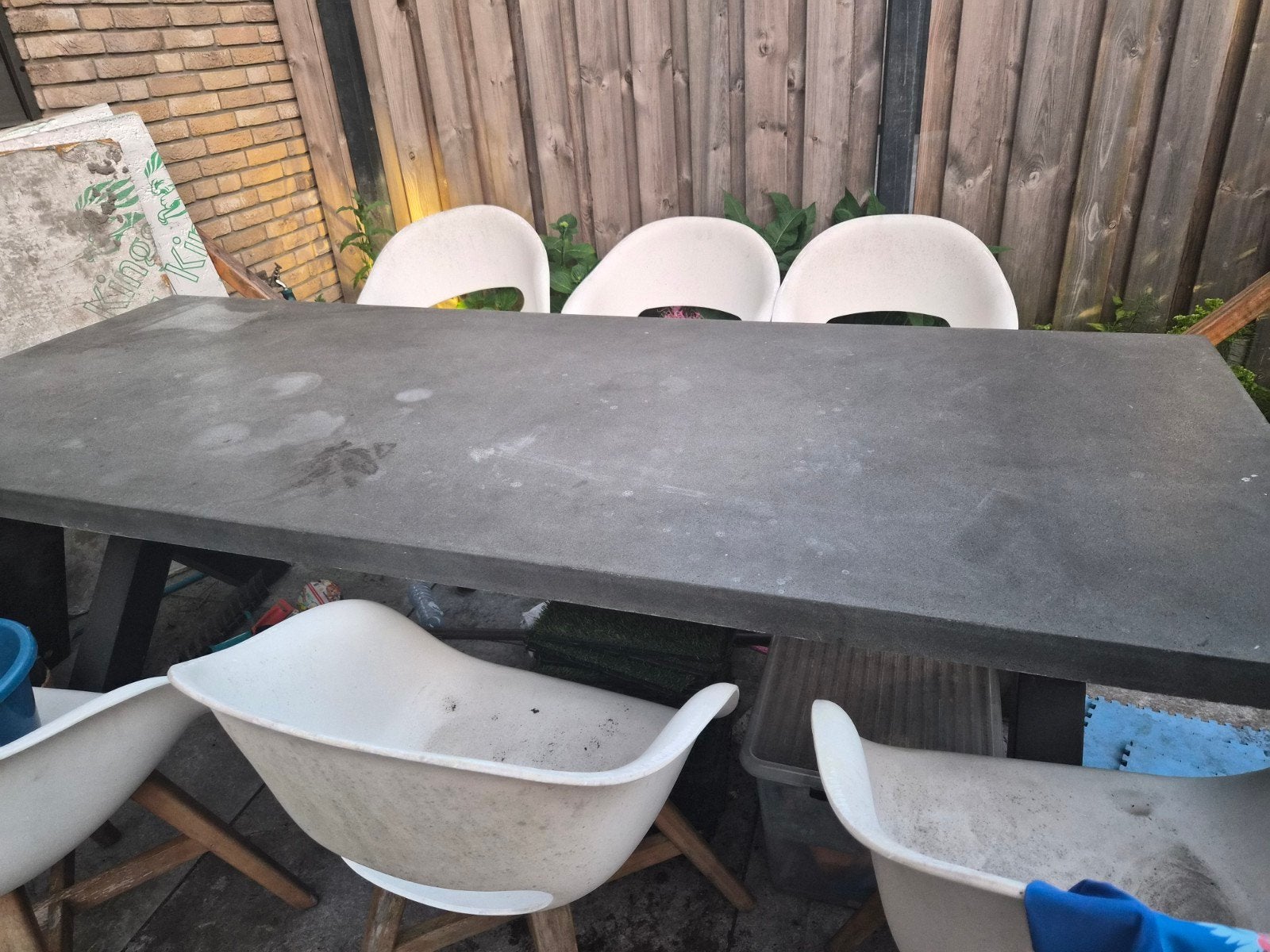 Tuintafel inclusief 6 stoelen van Tuinmeubelwereld, Overige materialen, Gebruikt, 6 zitplaatsen, Ophalen of Verzenden