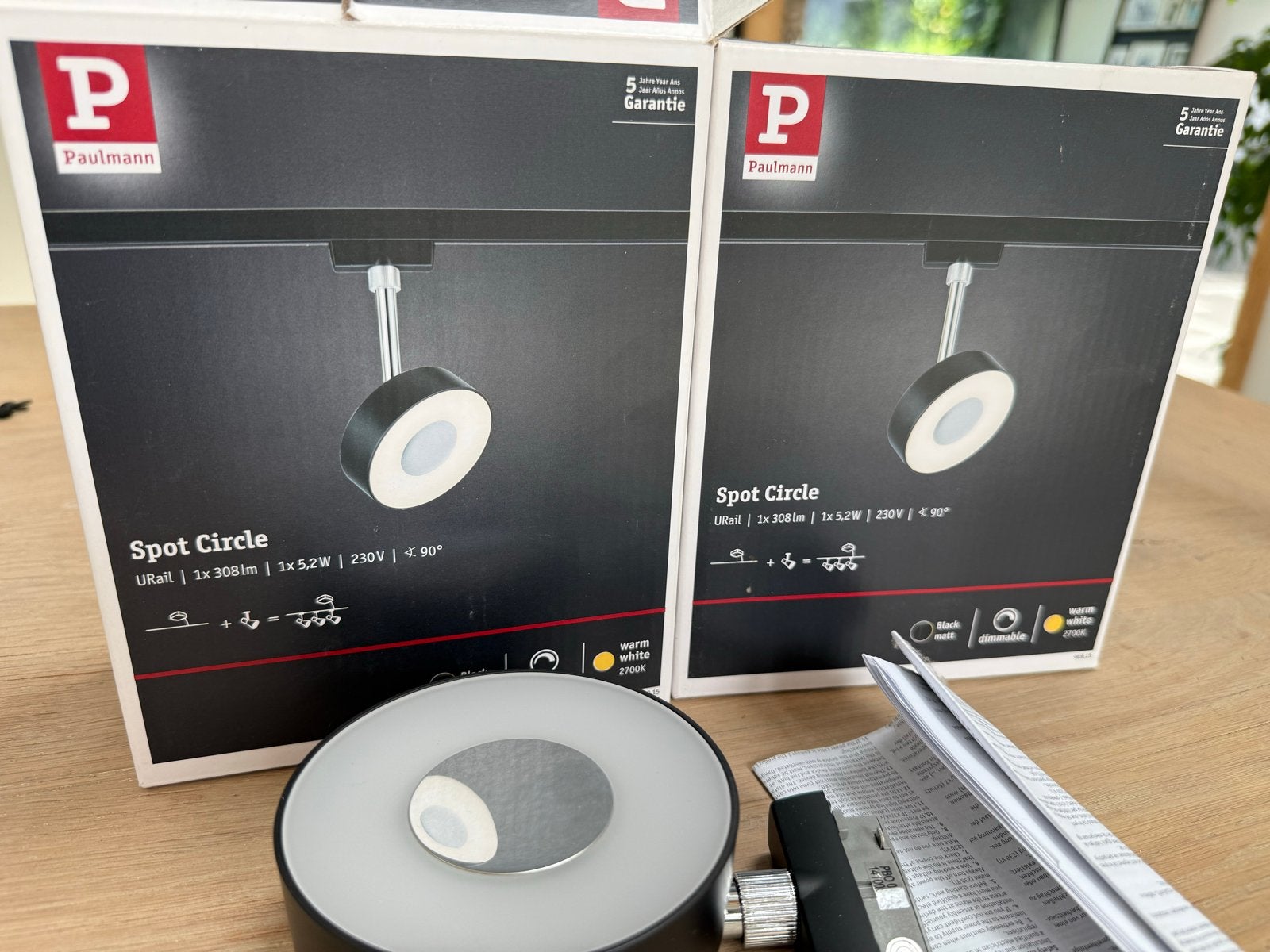 2 nieuwe zwarte Paulmann  dimbare led spots, 2700K warm wit, Huis en Inrichting, Metaal, Zwart, Ophalen of Verzenden, Dimbaar